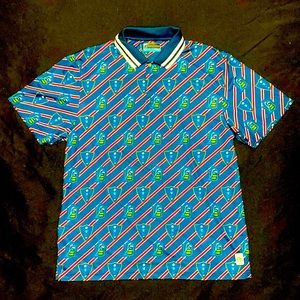 Large blue striped PGA Tour polo
